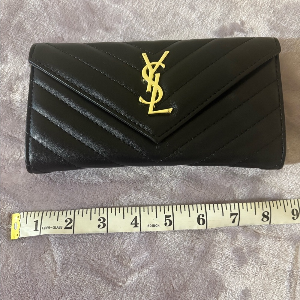 Designer Inspired Black Quilted Wallet